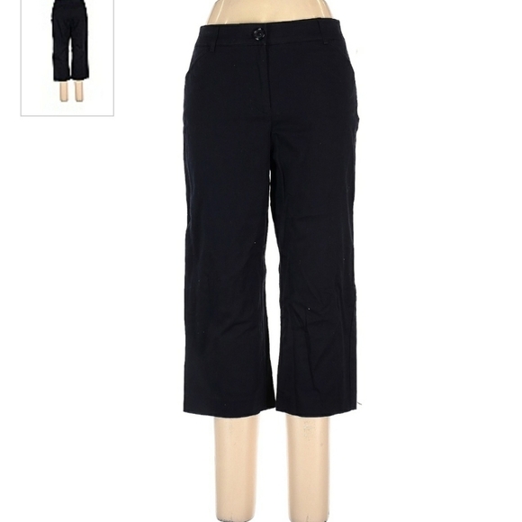 Counterparts Cropped Dress Pants Women's 12 Navy Blue Work Career Staple EUC - Picture 1 of 5